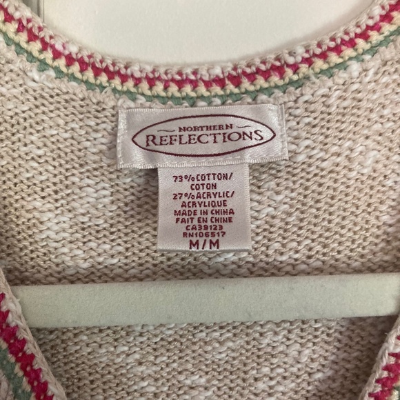 Women's Vintage Northern Reflections Rose Cardigan Button-Up Sweater Size M - Picture 3 of 3